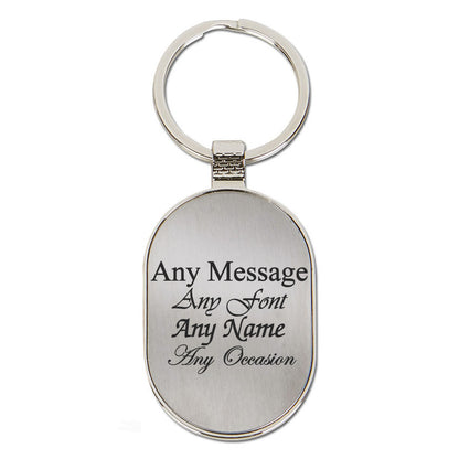 Engraved Large Oval Keyring Image 2