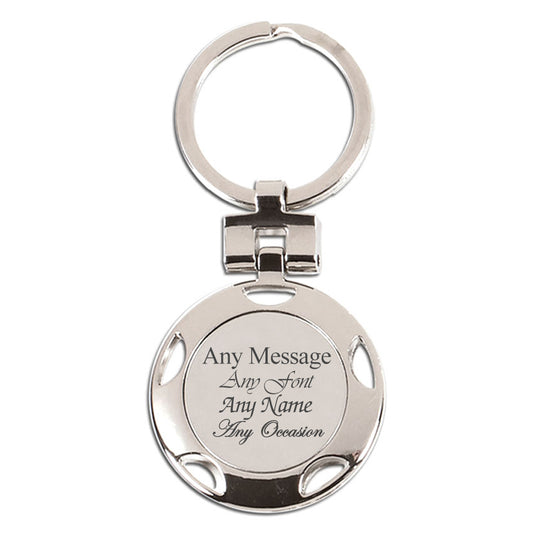 Engraved Round Crown Keyring Image 1