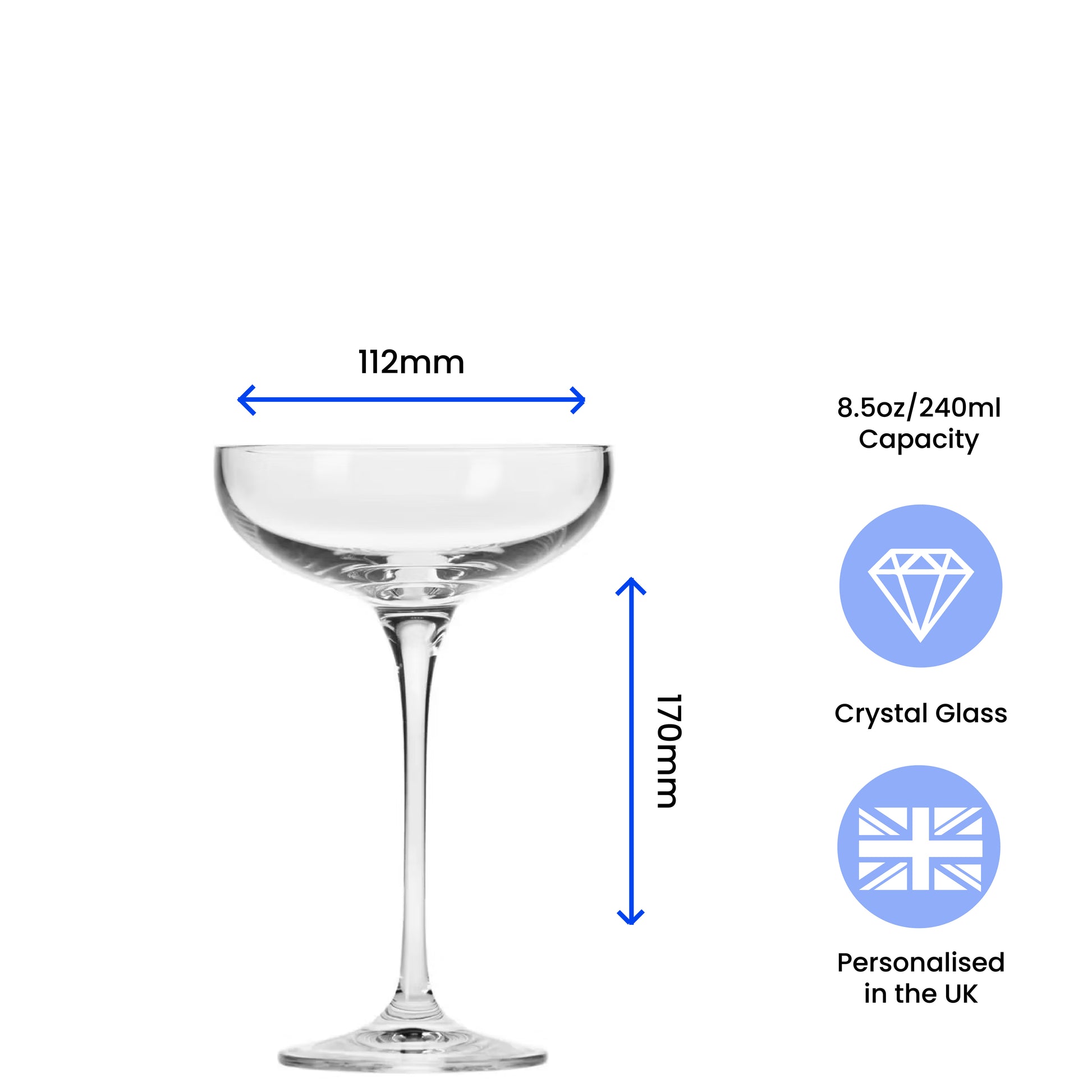 Engraved 240ml Infinity Champagne Saucer With Gift Box Image 3