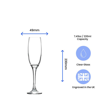 Personalised Engraved Wedding Champagne Glass Set with Any Message, Any Date, Rings Image 3