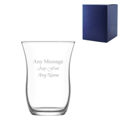 Engraved 95ml Glass Tea and coffee Cup with Gift Box Image 2