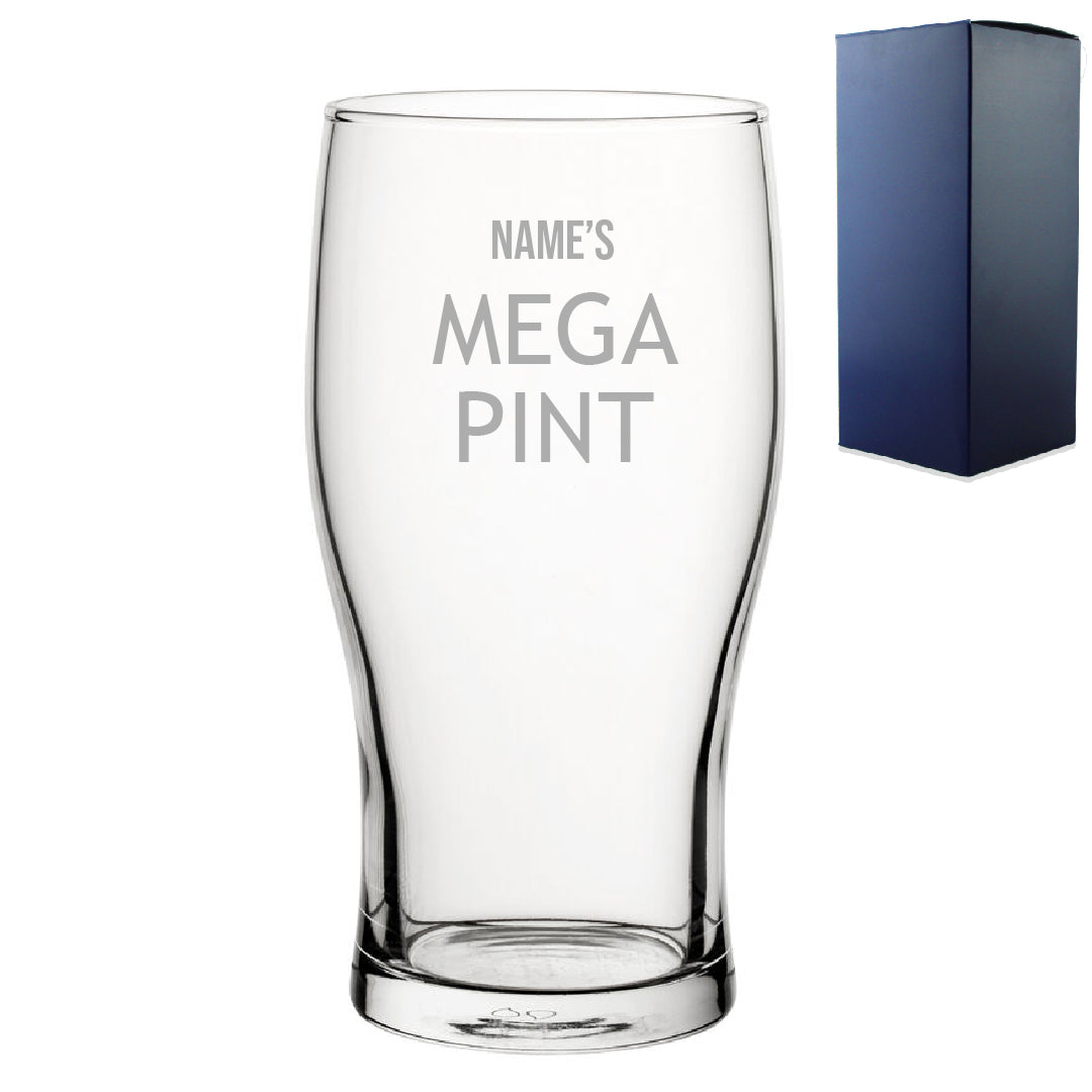 Personalised Engraved Mega Pint Glass, Novelty Tulip, Modern Design Image 2