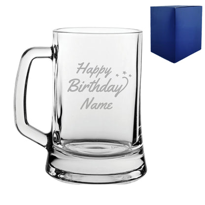 Engraved Happy Birthday Beer Mug, Gift Boxed Image 1