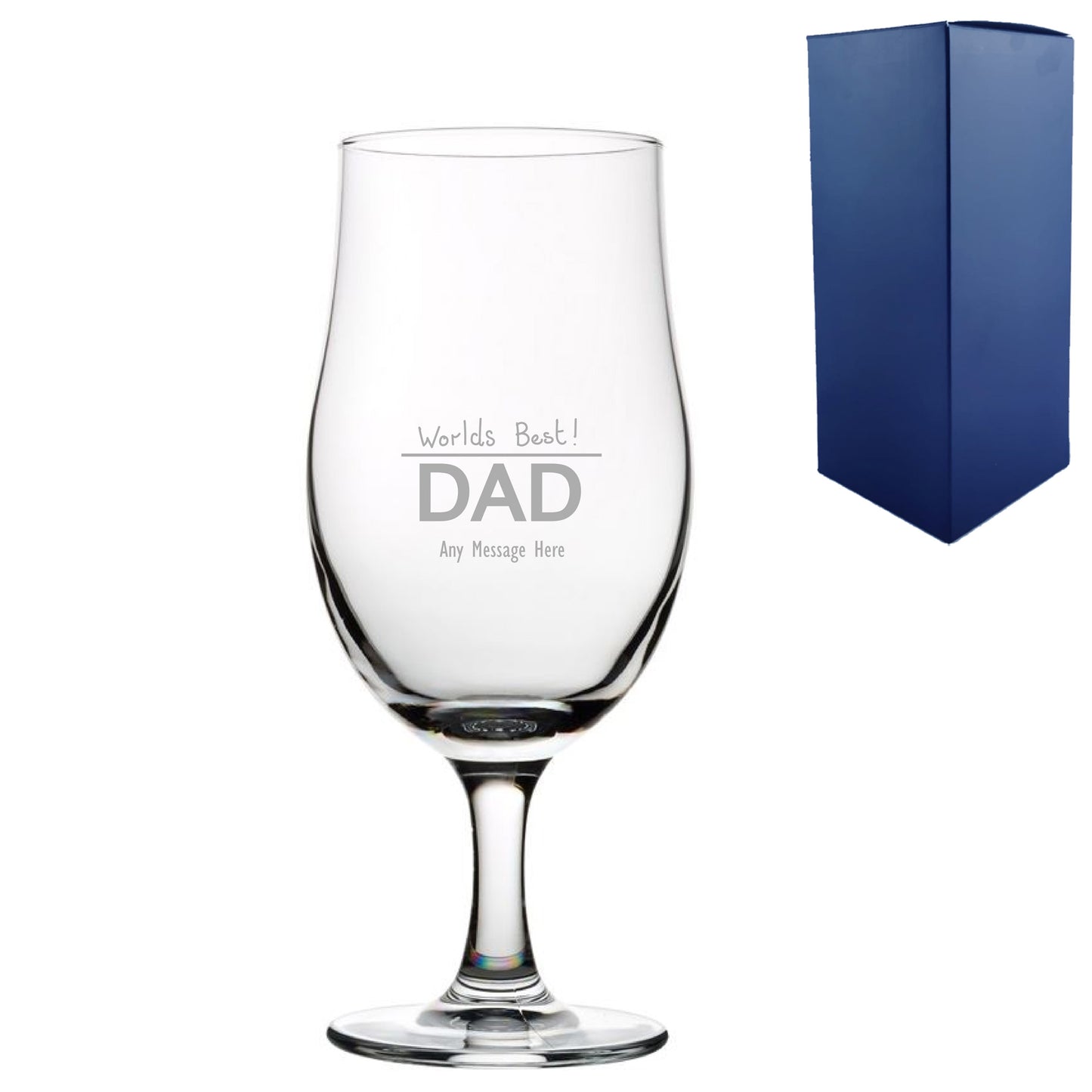 Engraved Fathers Day Draft Stemmed Beer Glass, Gift Boxed Image 2