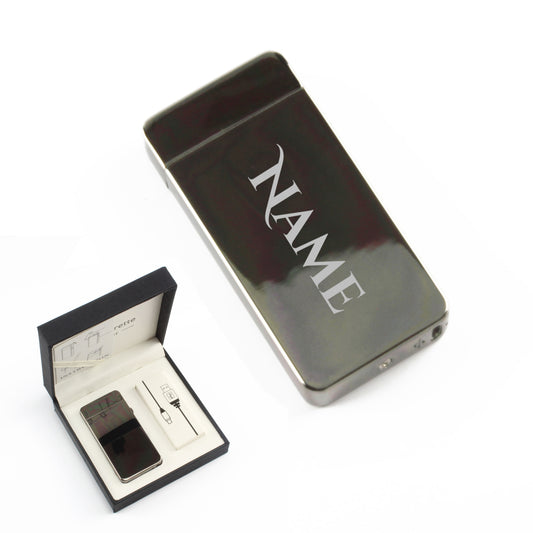 Engraved Electric Arc Lighter, Black, Any Name, Gift Boxed Image 1