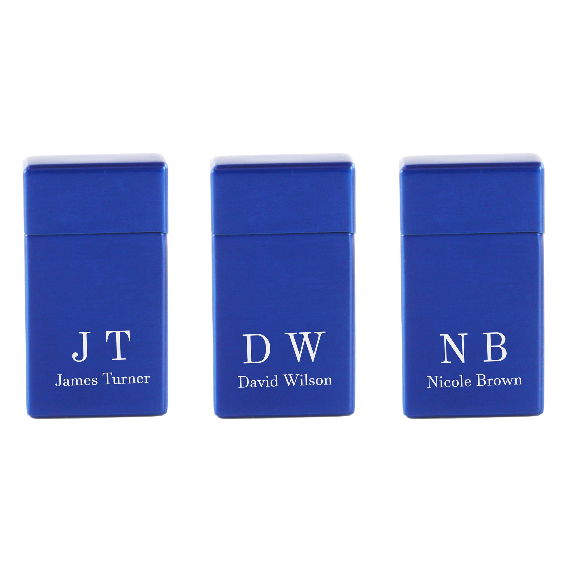 Engraved Jet Gas Lighter Blue Initials Gift Boxed Image 4