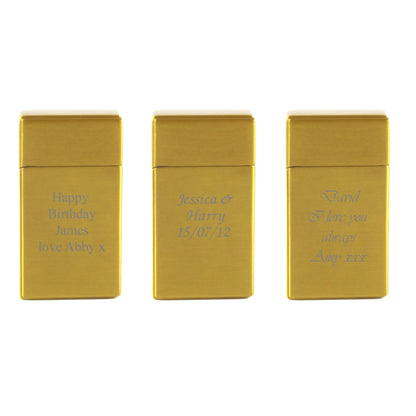 Engraved Jet Gas Lighter Gold Any Message Gift Boxed Image 4