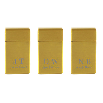 Engraved Jet Gas Lighter Gold Initials Gift Boxed Image 4