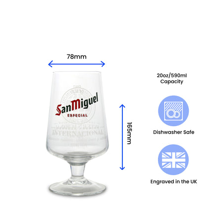 Engraved San Miguel Pint Glass 20oz Image 3