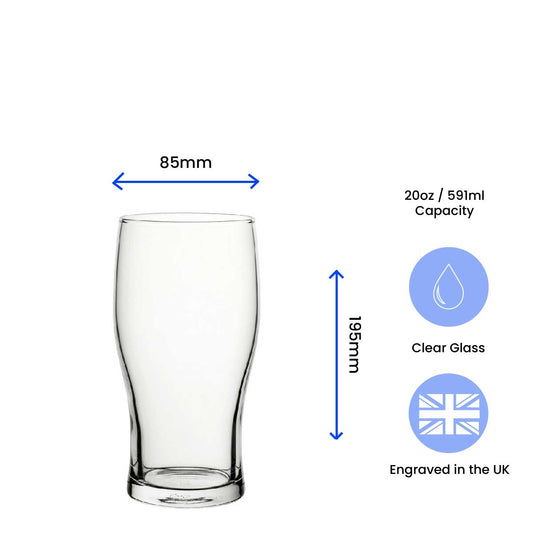 Personalised Engraved Pint Glass with Gaming Controller Name Design, Gift Boxed. Image 2