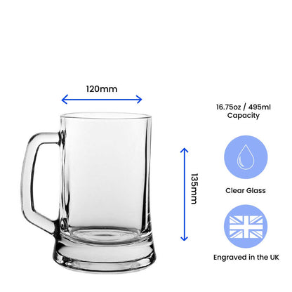 Engraved Football Tankard with Come On Curved Football Design Image 3